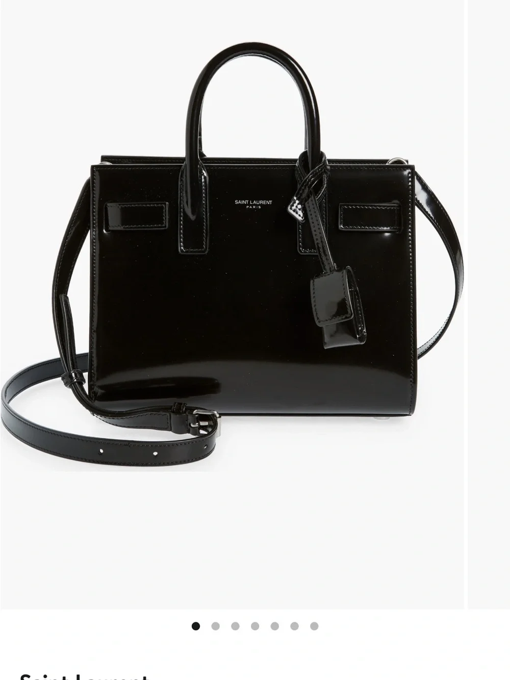 Never used Saint Laurent Nano Sac de Jour Patent Leather Top Handle bag in Black - Picture 9 of 10